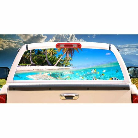 ENTRETENIMIENTO On A Beach Rear Window Graphic Truck View Thru Vinyl Back Decal EN3272530